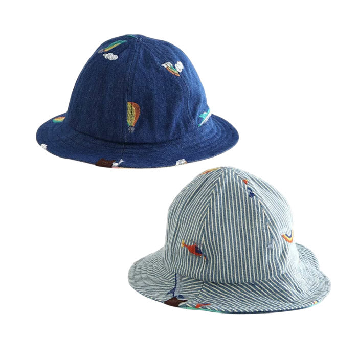 空の冒険刺繍リバーシブルハット