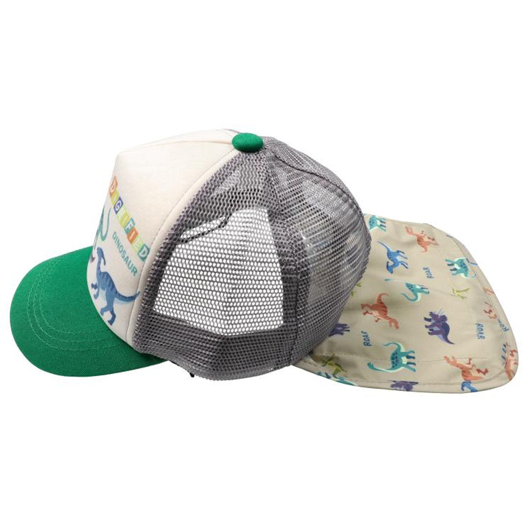 Kids Foret 恐竜メッシュキャップ 日除けポケット付き