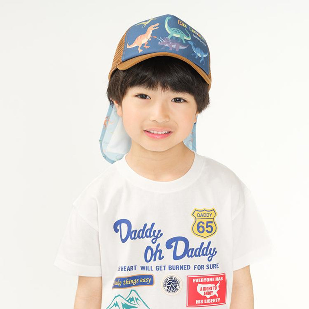 Kids Foret 恐竜メッシュキャップ 日除けポケット付き
