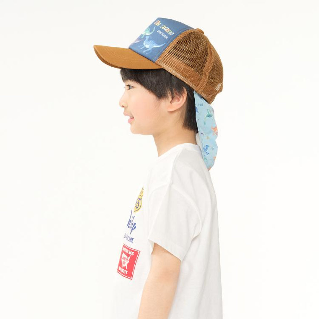 Kids Foret 恐竜メッシュキャップ 日除けポケット付き