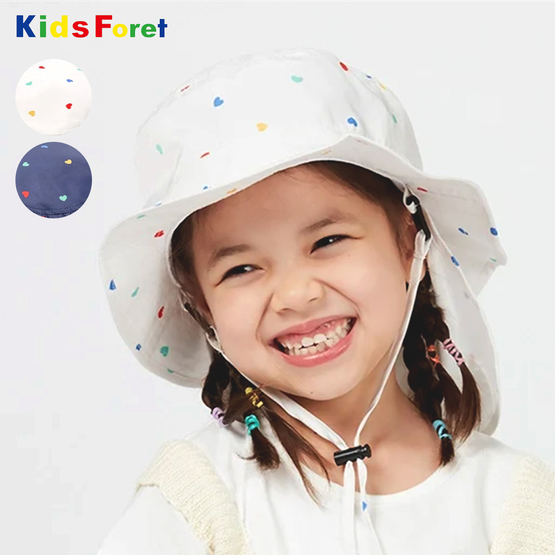 Kids Foret ハート柄撥水ハット・帽子