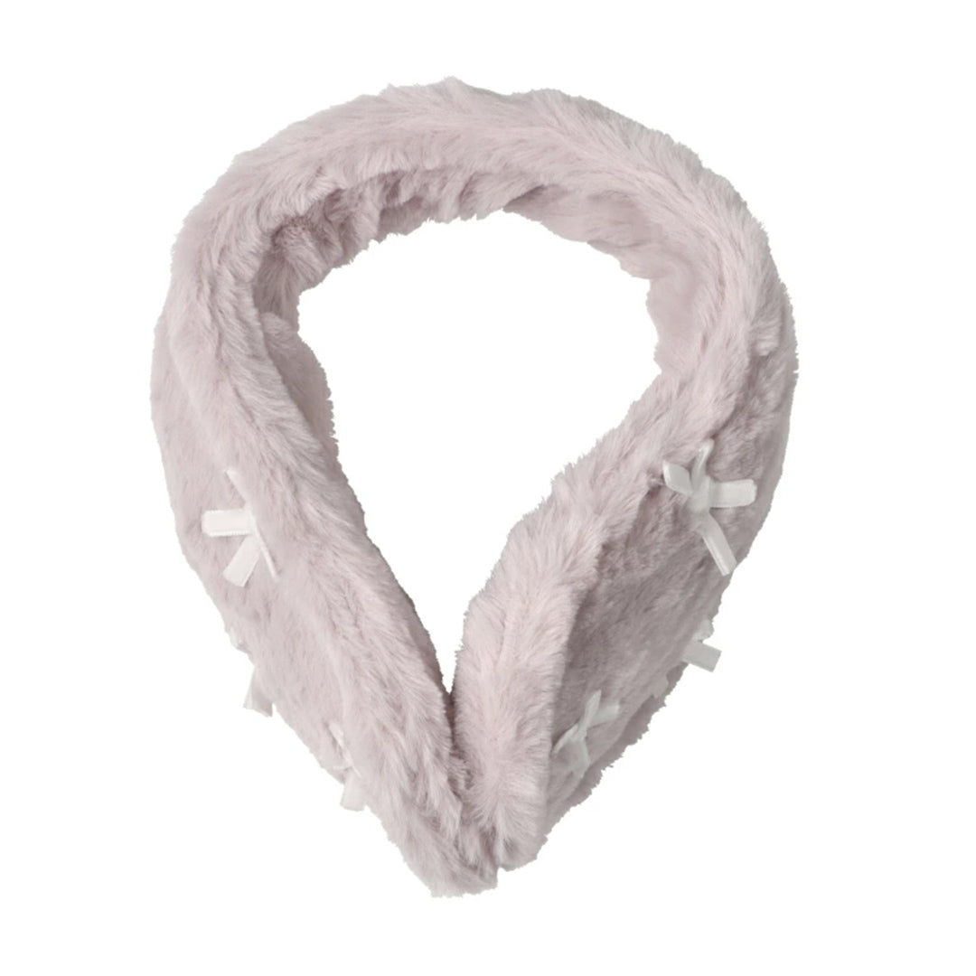 Kids Foret イヤーマフ フェイクファー もこもこボア リボン付き ふわふわハート アニマル