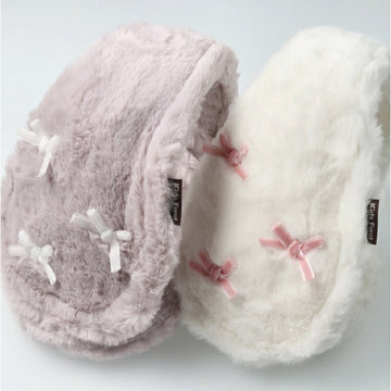 Kids Foret イヤーマフ フェイクファー もこもこボア リボン付き ふわふわハート アニマル