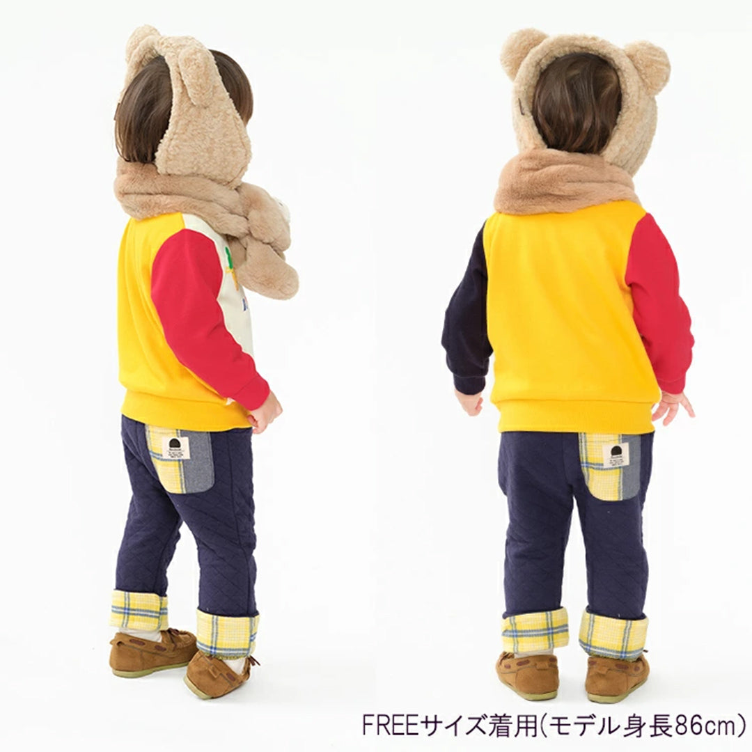 Kids Foret イヤーマフ フェイクファー もこもこボア リボン付き ふわふわハート アニマル