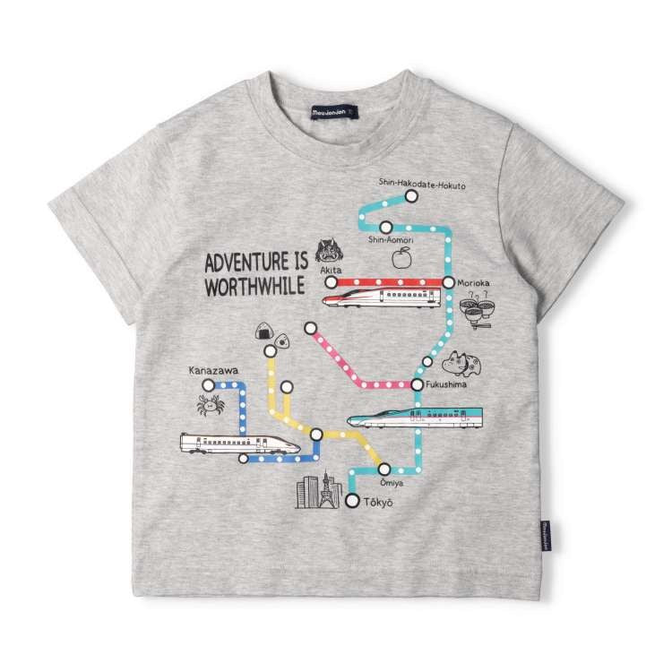 moujonjon JR新幹線電車路線図半袖Tシャツ