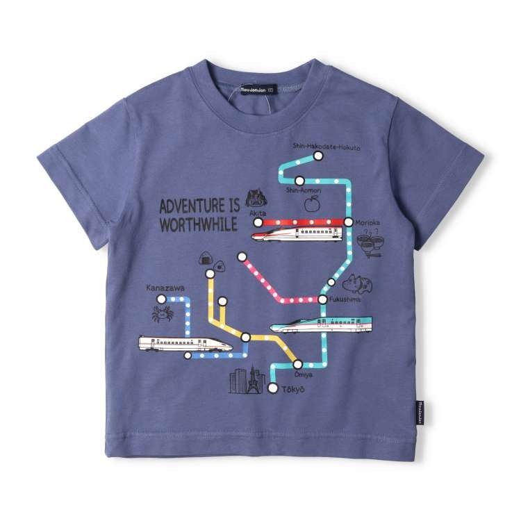 moujonjon JR新幹線電車路線図半袖Tシャツ