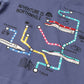 moujonjon JR新幹線電車路線図半袖Tシャツ