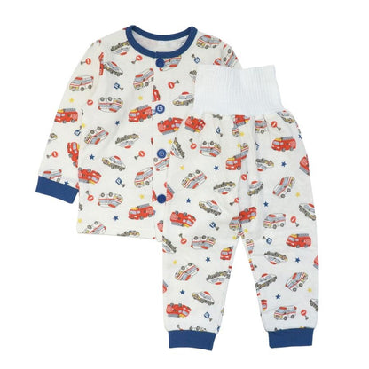 腹巻付き パジャマ キッズ 綿100％ キルティング 冬用 長袖 あったか 100-130cm