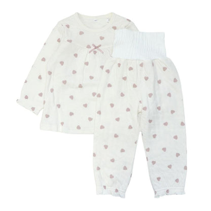 Kids' long-sleeved quilted pajamas with belly warmer