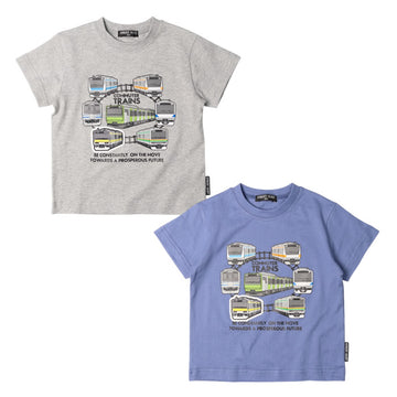 JR在来線電車プリント半袖Tシャツ