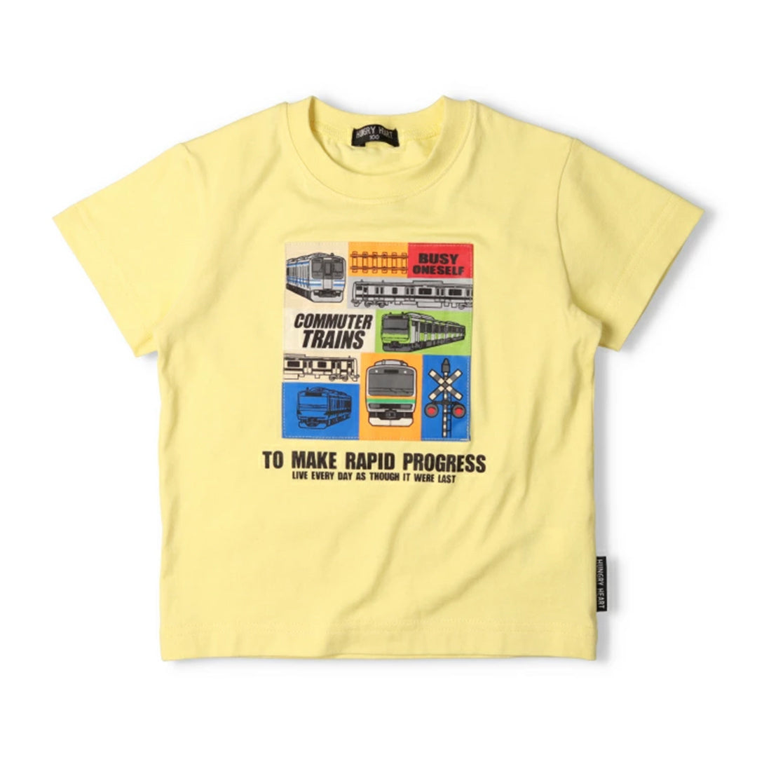 Hungry Heart JR在来線電車アップリケ半袖Ｔシャツ