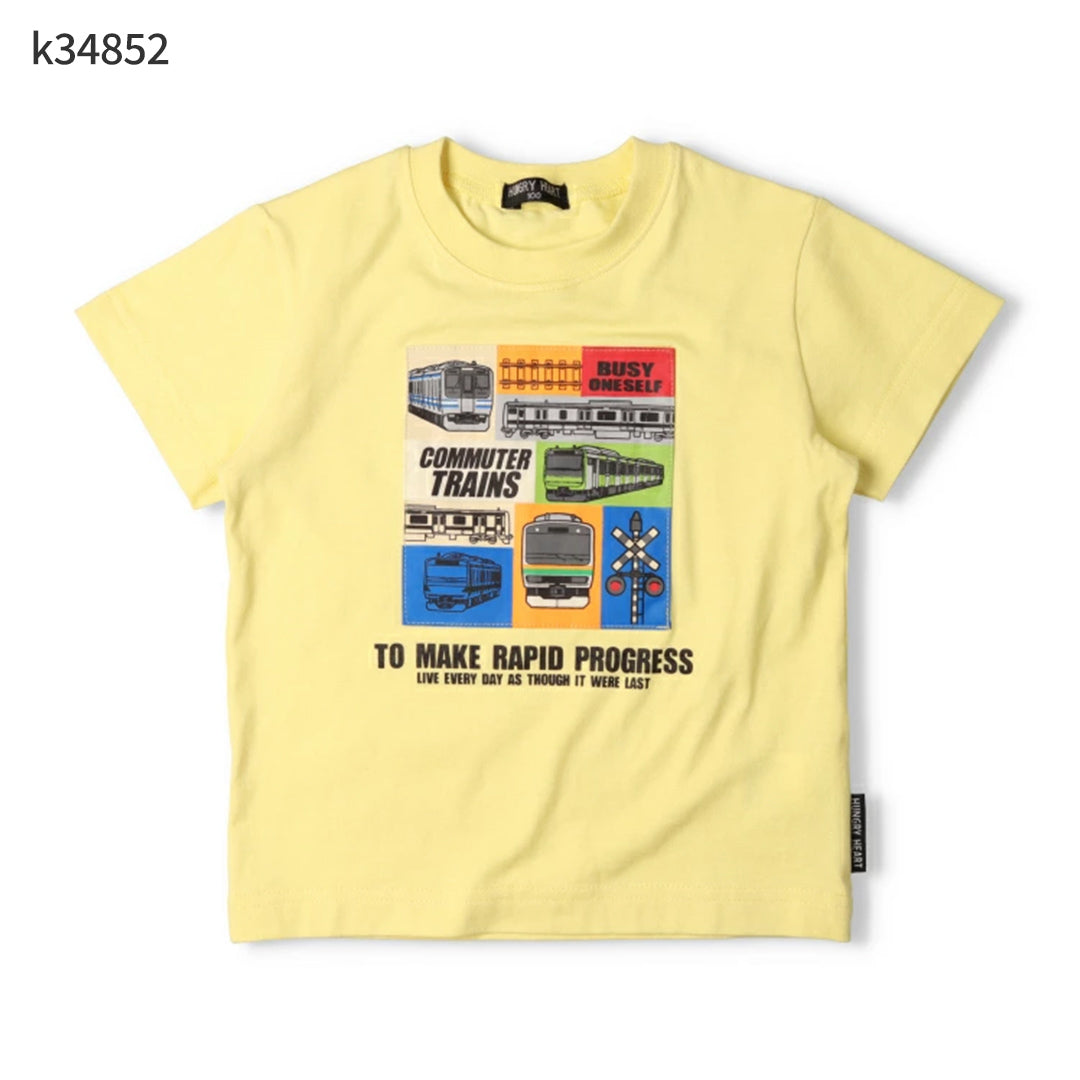 Hungry Heart JR在来線電車アップリケ半袖Ｔシャツ