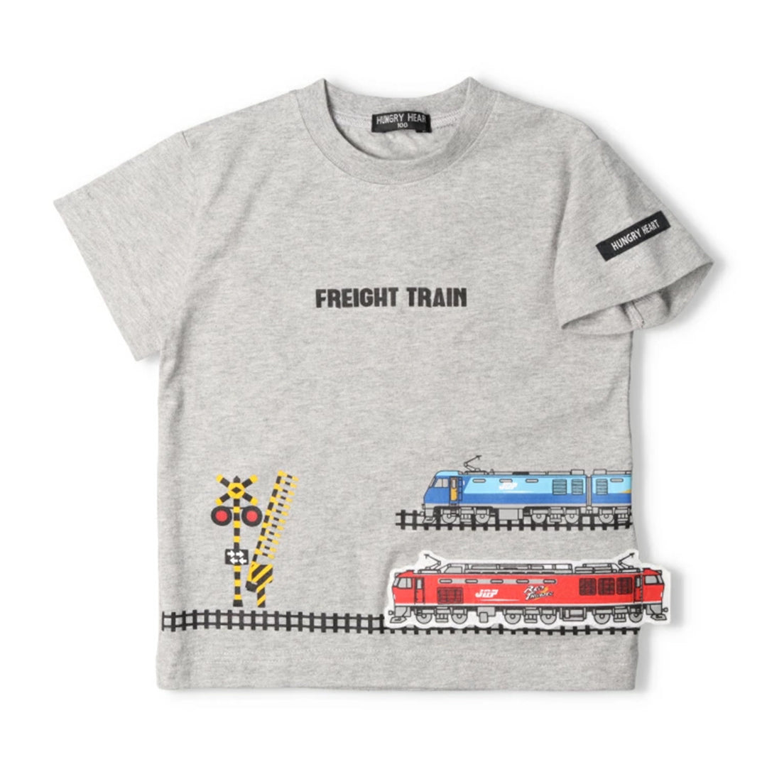 Hungry Heart JR貨物電車アップリケ半袖Ｔシャツ