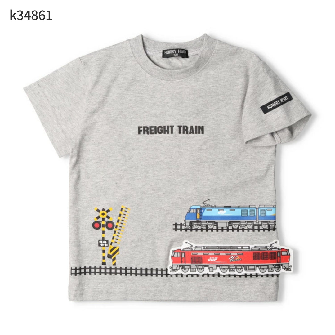 Hungry Heart JR貨物電車アップリケ半袖Ｔシャツ