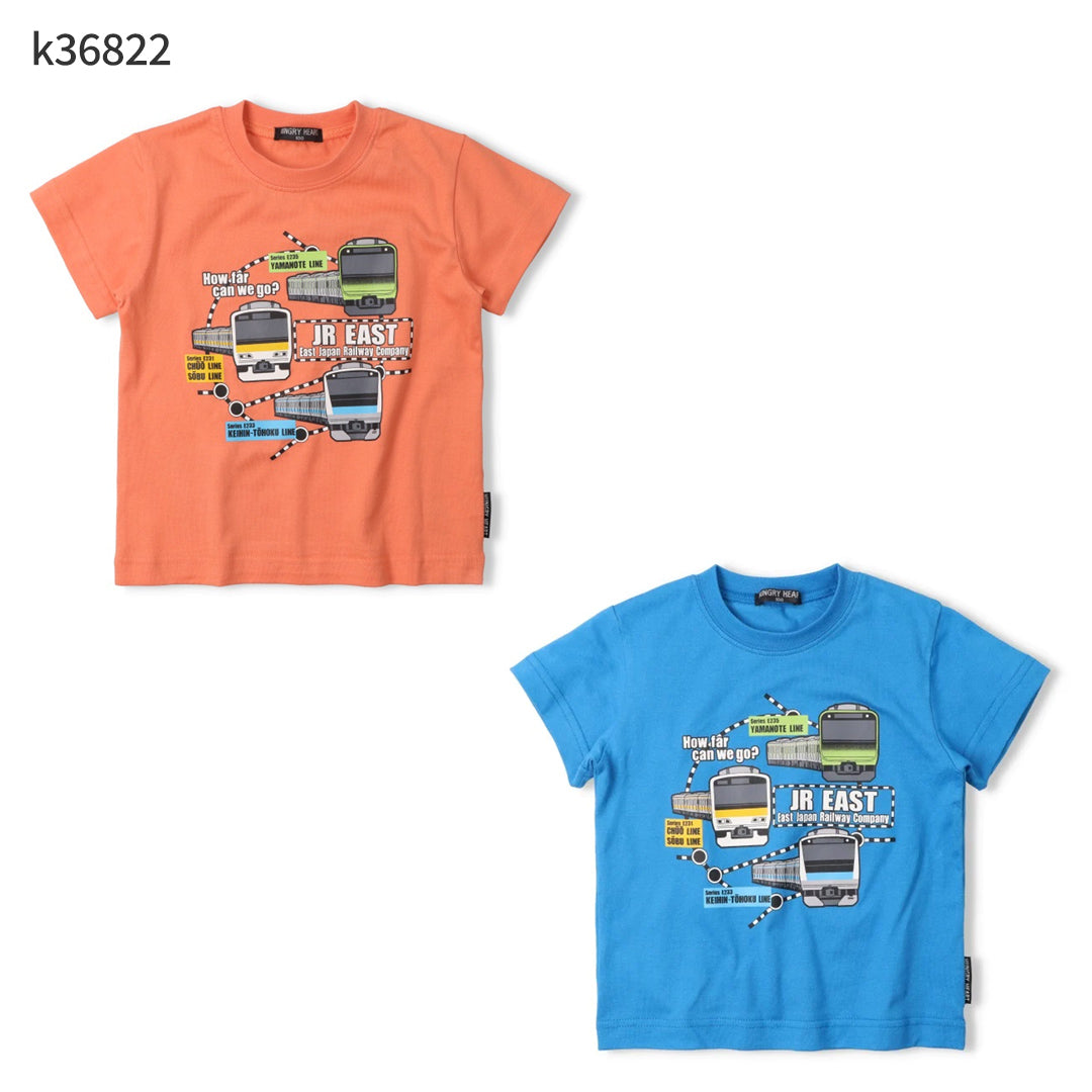 Hungry Heart JR在来線電車路線図風プリント半袖Tシャツ