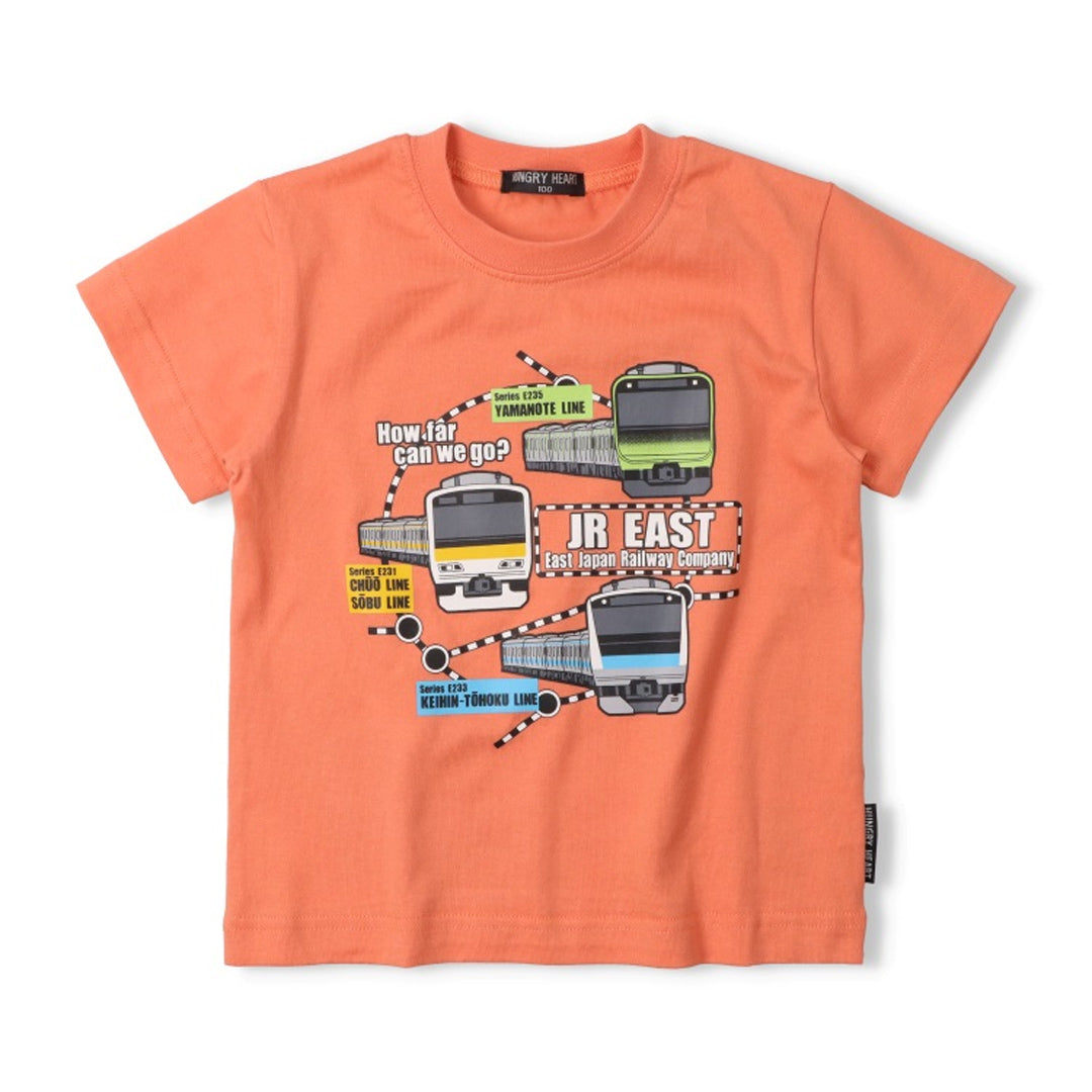 Hungry Heart JR在来線電車路線図風プリント半袖Tシャツ
