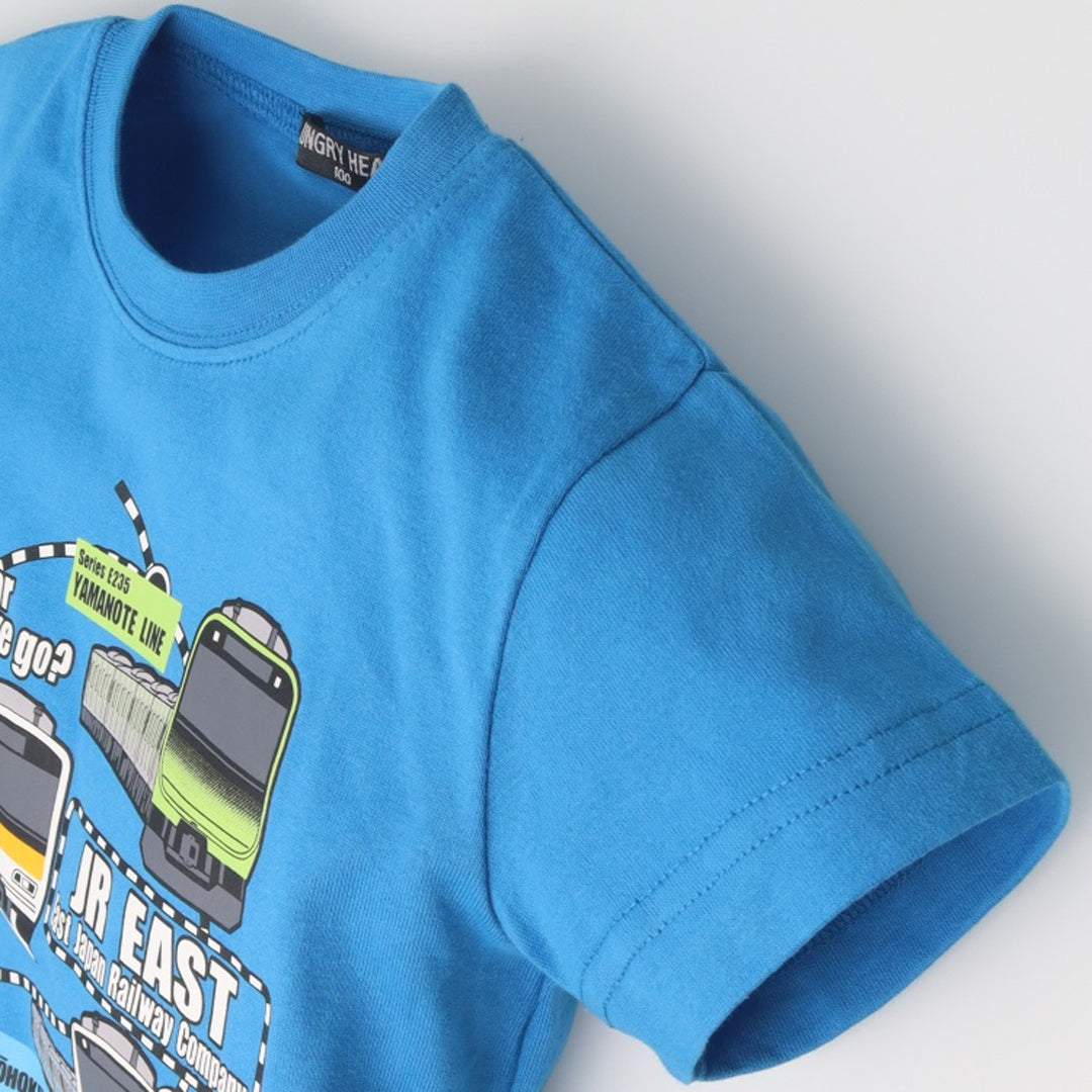 Hungry Heart JR在来線電車路線図風プリント半袖Tシャツ