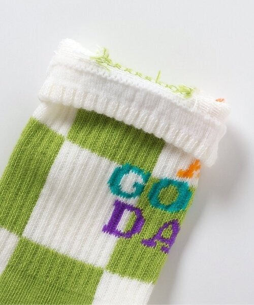 ampersand チェッカーフラッグ柄ソックス