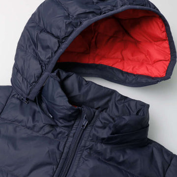 moujonjon ナイロンタフタ無地ダウンジャケット 収納袋付き