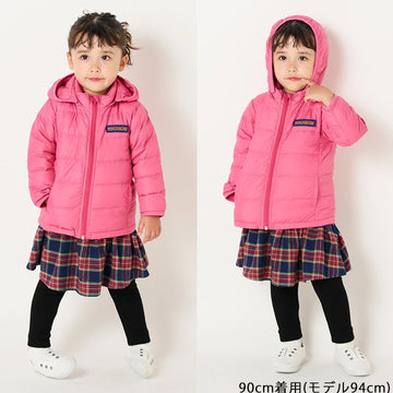 moujonjon ナイロンタフタ無地ダウンジャケット 収納袋付き