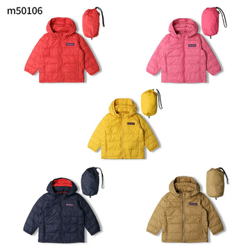 moujonjon ナイロンタフタ無地ダウンジャケット 収納袋付き