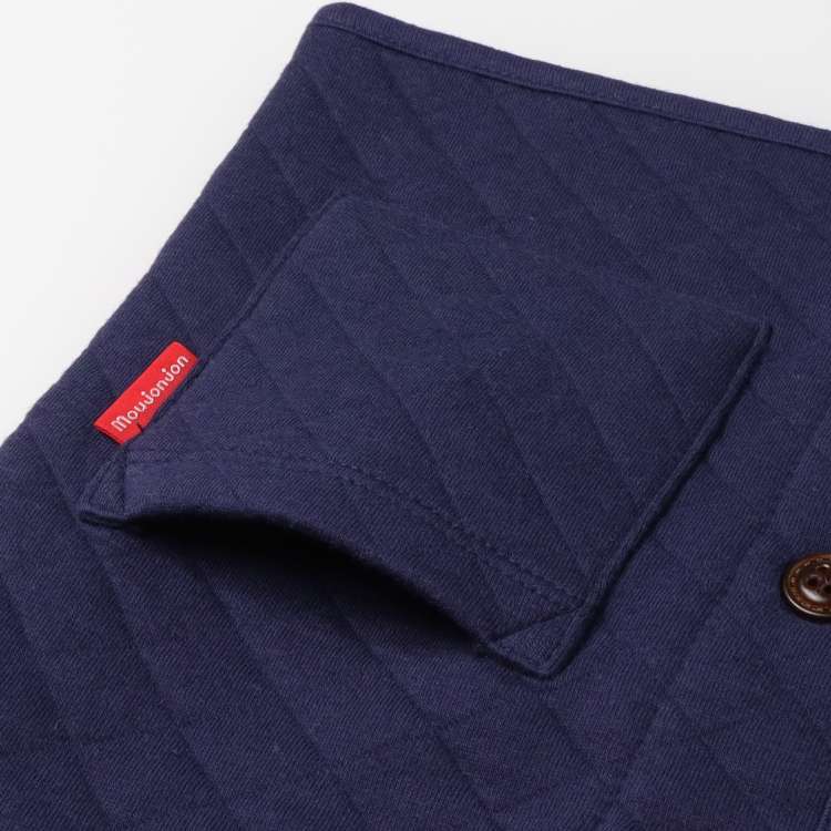 moujonjon ぞう刺繍入りニットキルトベスト