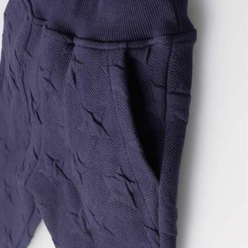 Moujonjon Star Pattern Quilted Hem Ribbed Pants