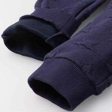 Moujonjon Star Pattern Quilted Hem Ribbed Pants