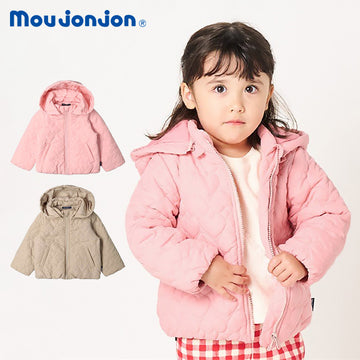 moujonjon ハート柄キルト中綿入りジャケット