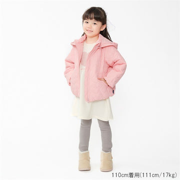 moujonjon ハート柄キルト中綿入りジャケット