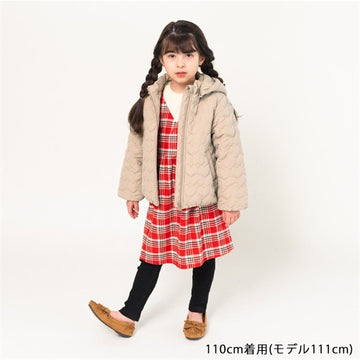 moujonjon ハート柄キルト中綿入りジャケット