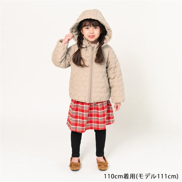 moujonjon ハート柄キルト中綿入りジャケット