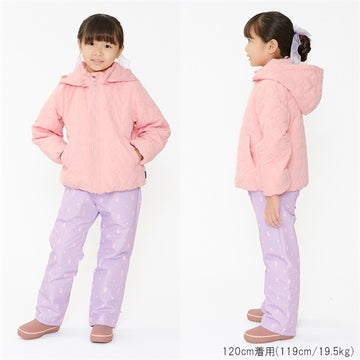 moujonjon ハート柄キルト中綿入りジャケット