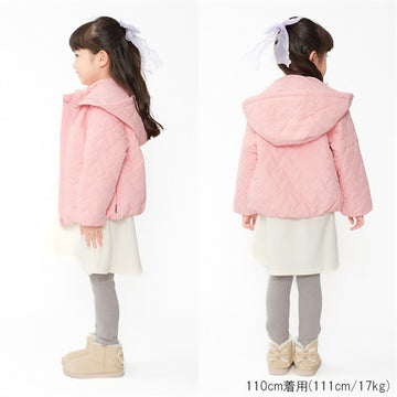 moujonjon ハート柄キルト中綿入りジャケット