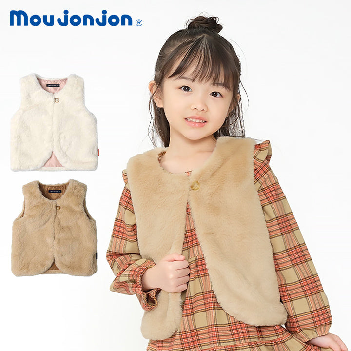 moujonjon フェイクファーベスト