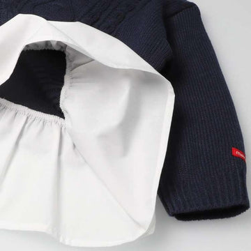 moujonjon 裾切替ウォッシャブルニット