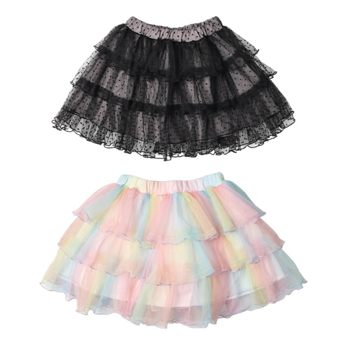 チュールティアードスカート