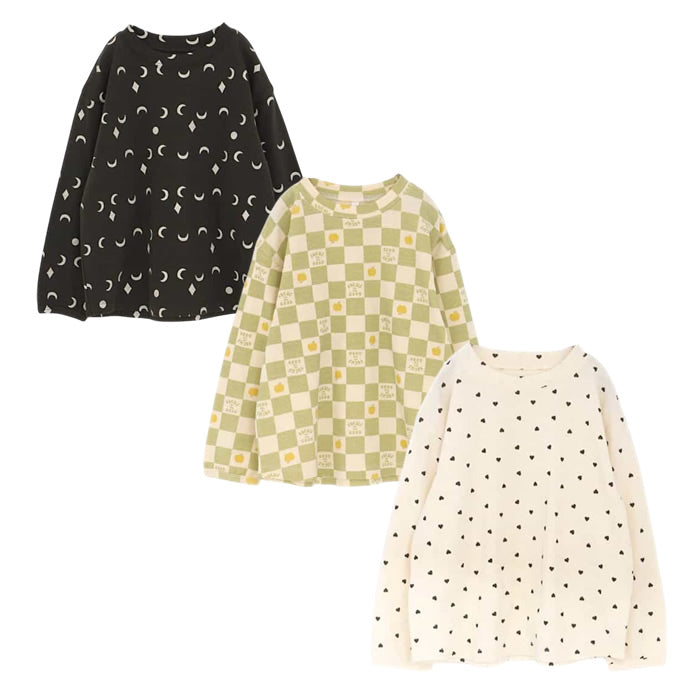 ヘビロテしたくなる総柄長袖ストレッチTシャツ