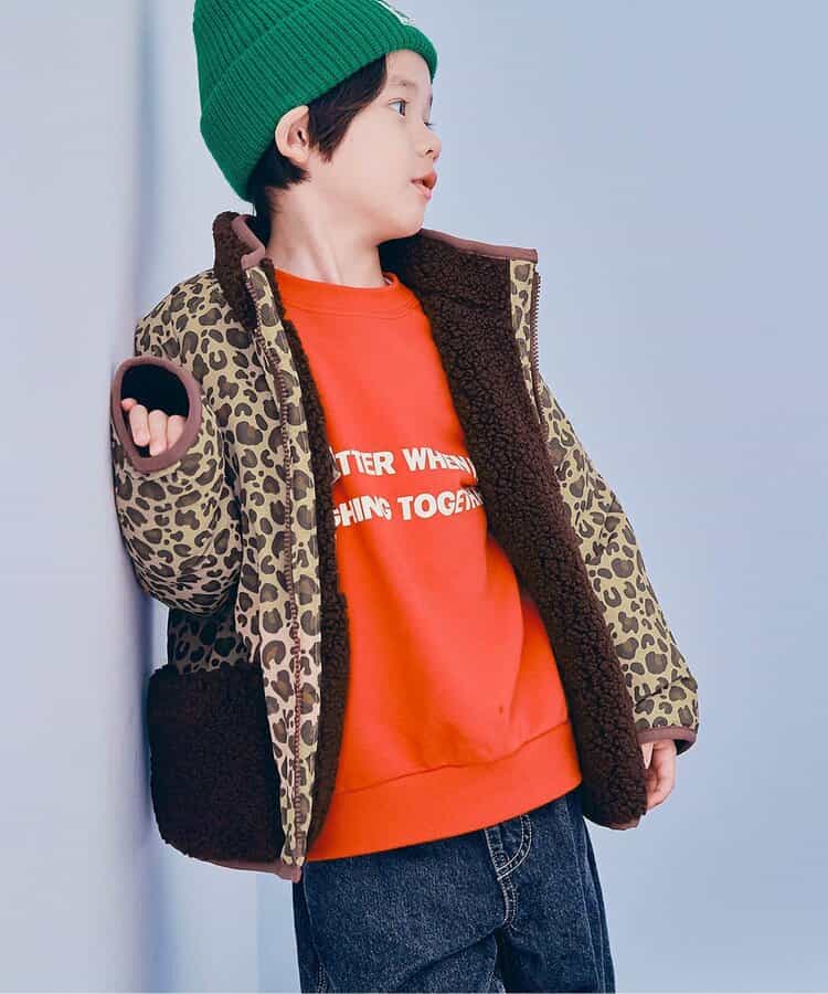 p.premier ボア リバーシブルアウター キッズ 子供服 男の子 女の子 フードなし 80 90 100 110 120 130 140 ブラウン