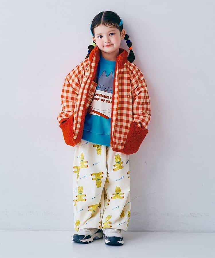 p.premier ボア リバーシブルアウター キッズ 子供服 男の子 女の子 フードなし 80 90 100 110 120 130 140