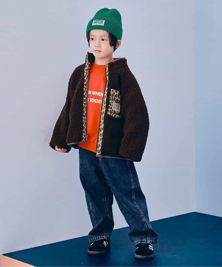 p.premier ボア リバーシブルアウター キッズ 子供服 男の子 女の子 フードなし 80 90 100 110 120 130 140