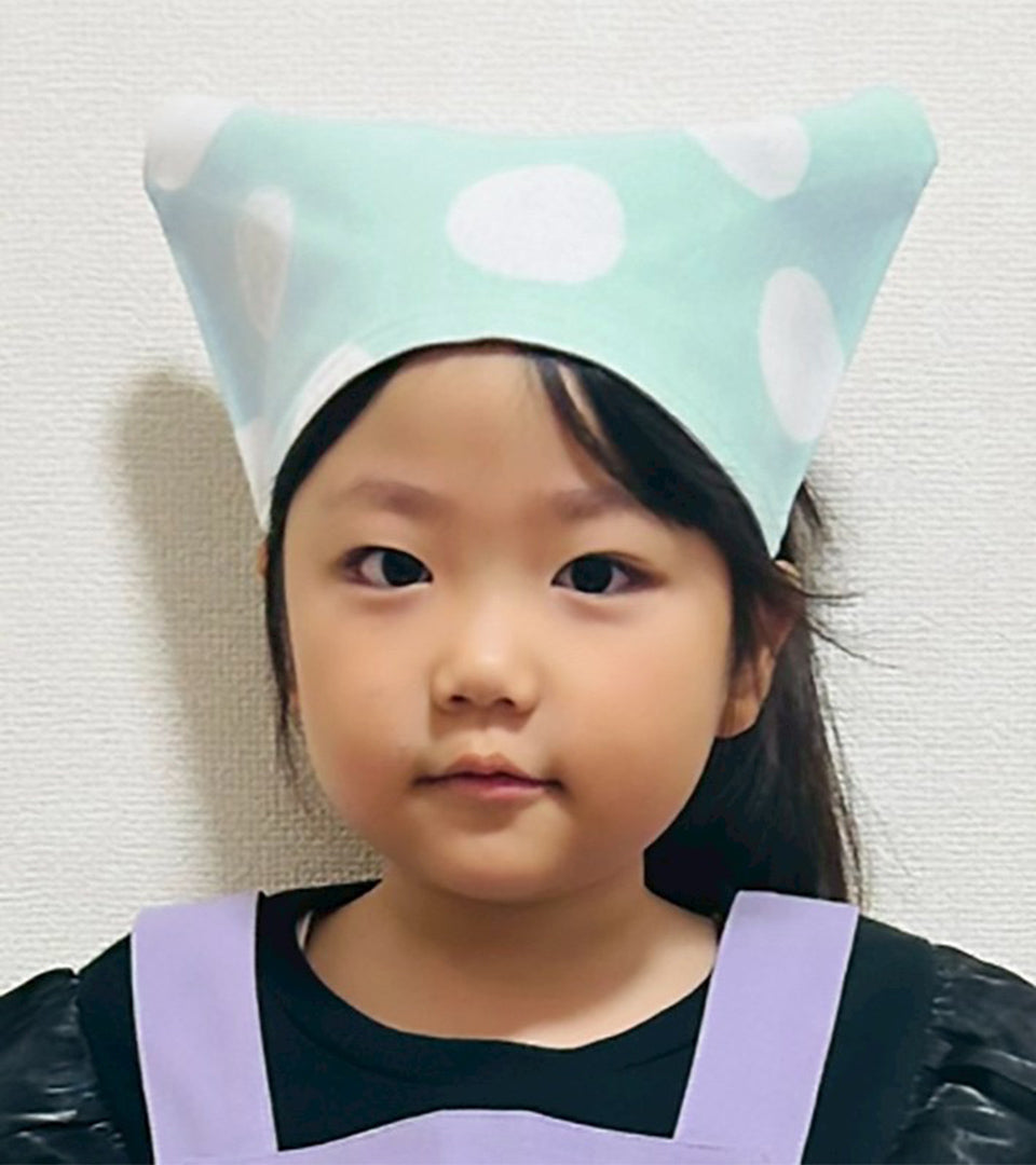 Apron for children, kids, bandana set, easy to use, stylish, for school lunches, Velcro, for boys and girls, 120cm, 130cm, for nursery school, for elementary school students, 100% cotton, free shipping