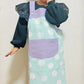 Apron for children, kids, bandana set, easy to use, stylish, for school lunches, Velcro, for boys and girls, 120cm, 130cm, for nursery school, for elementary school students, 100% cotton, free shipping