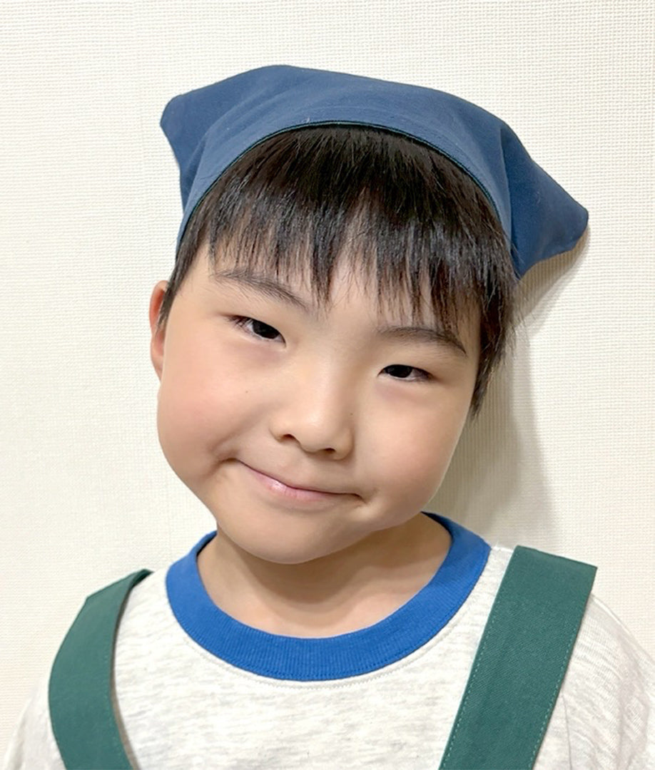 Apron for children, kids, bandana set, easy to use, stylish, for school lunches, Velcro, for boys and girls, 120cm, 130cm, for nursery school, for elementary school students, 100% cotton, free shipping
