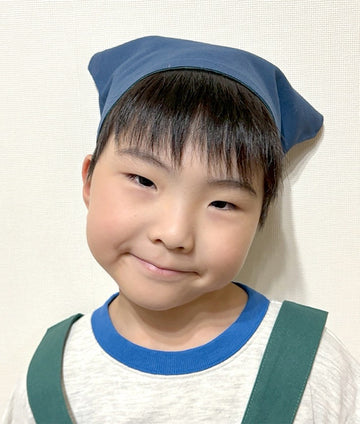 Apron for children, kids, bandana set, easy to use, stylish, for school lunches, Velcro, for boys and girls, 120cm, 130cm, for nursery school, for elementary school students, 100% cotton, free shipping