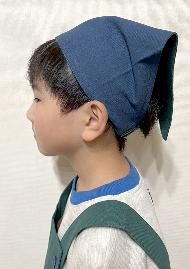 Apron for children, kids, bandana set, easy to use, stylish, for school lunches, Velcro, for boys and girls, 120cm, 130cm, for nursery school, for elementary school students, 100% cotton, free shipping