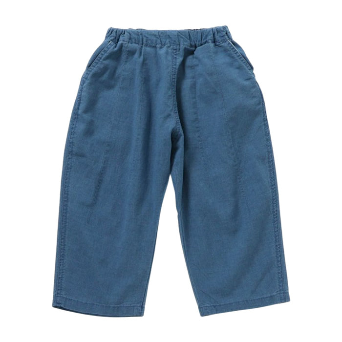 インディゴサッカーリラックスロングパンツ