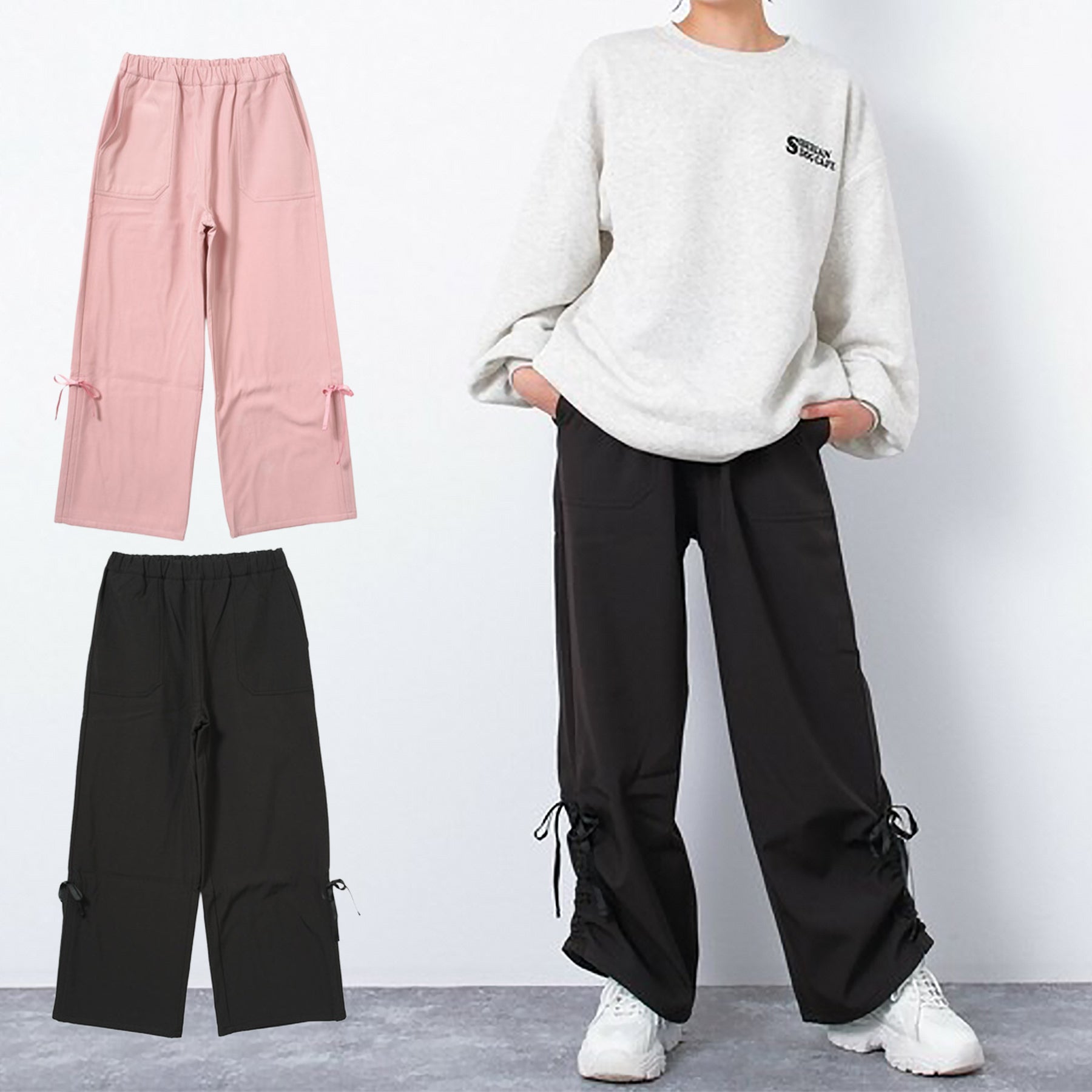 RiCO SUCRE ギャザードロストボンディングパンツ