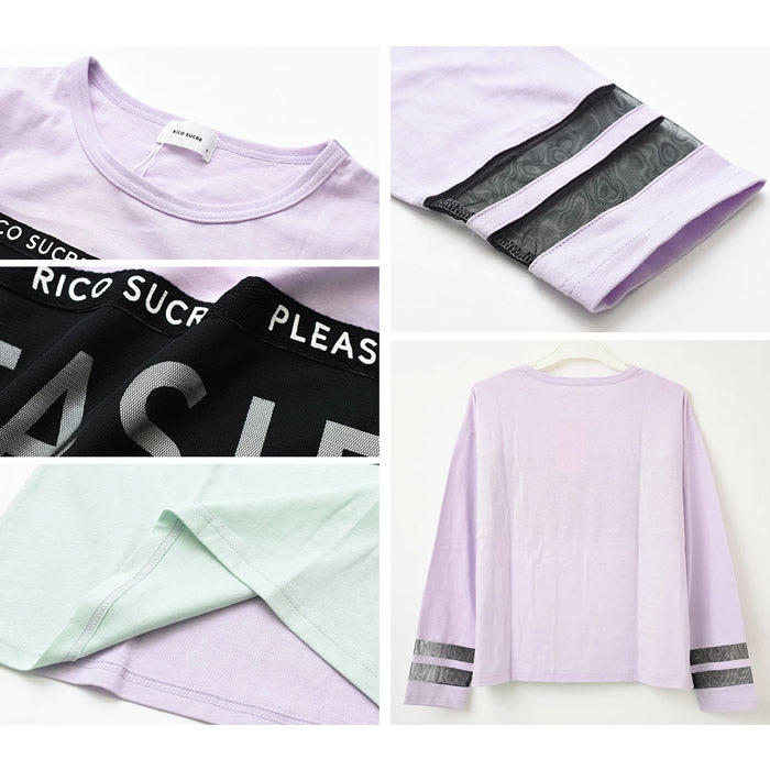 RiCO SUCRE リコシュクレ メッシュブロッキングロングTシャツ