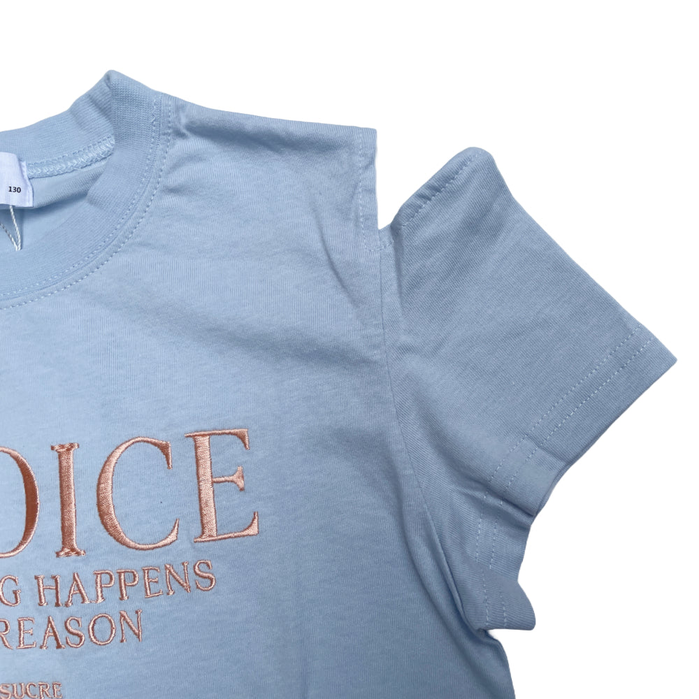 RiCO SUCRE REJOICEロゴ肩あきTシャツ